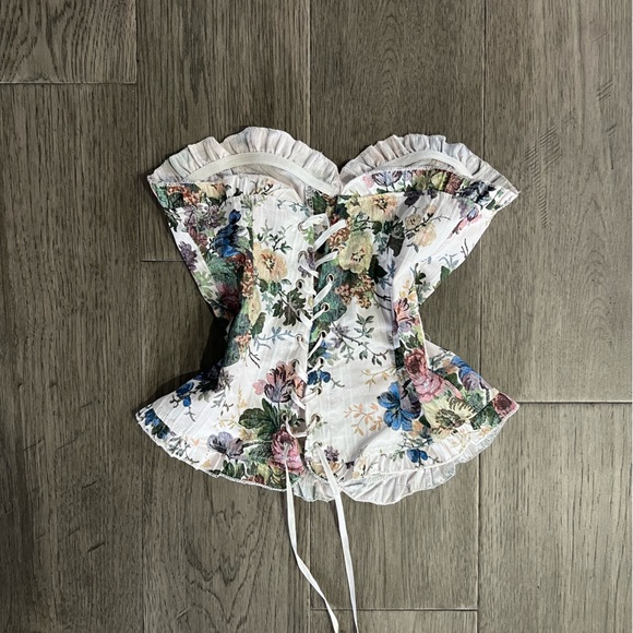 Floral Ruffled Corset Top - Picture 2 of 5